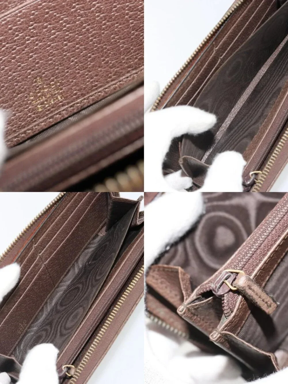GUCCI GG Supreme Wallet PVC Beige 647940 Auth 186699A